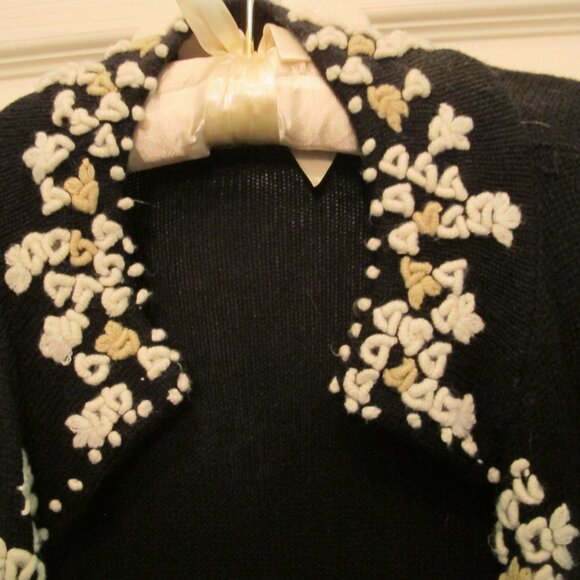 sitewide sale MODA Long Cardigan Sweater Black and white size Large - Picture 3 of 6